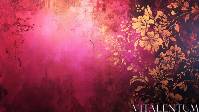 Golden florals drift like sparks across a velvet dusk haze