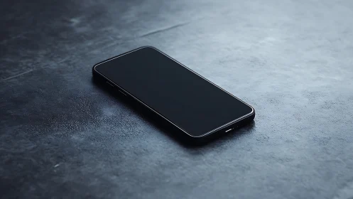Modern Phone on Dark Surface.
