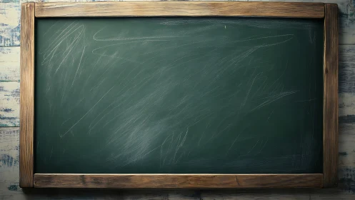 Quiet classroom chalkboard waits patiently for new ideas to grow