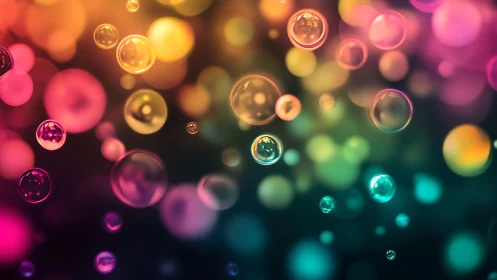 Prismatic bubble nebula drifting through liquid starlight.