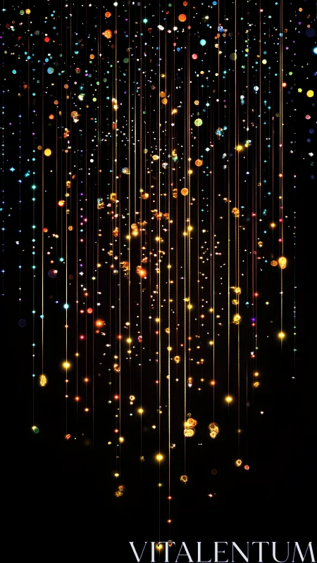 Glittering data comets streak softly through coded night