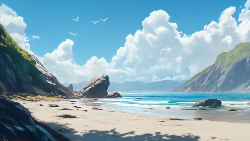 Stratified Coastal Fjord Basin with Orthogonal Geological Formations.