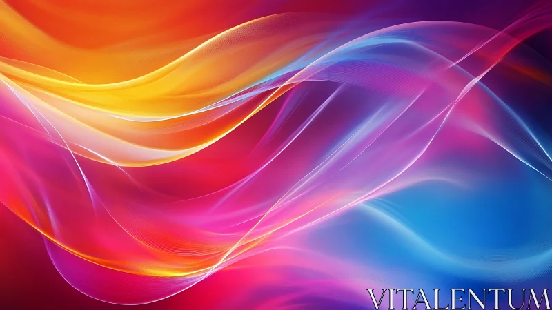 Chromatic light waves flowing across neon gradient field.