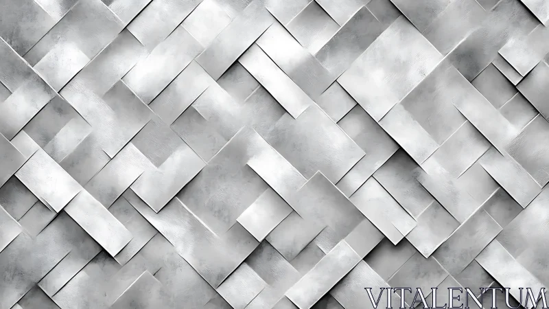 Layered metallic rectangles form a woven abstract surface.