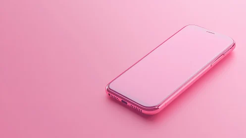 Pink-toned smartphone rendered against monochromatic background.