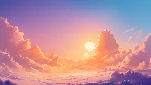 Dreamy pastel sunrise welcomes a gentle, glowing sky