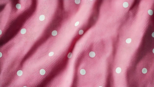 Pink Polka Dot Fabric with Dimensional Folds.