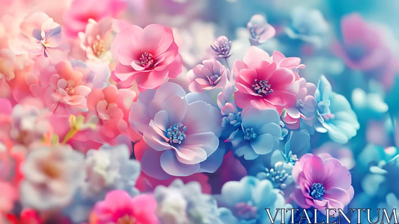 Soft Focus Floral Gradient: Prismatic Blooms in Multichromatic Bokeh Field