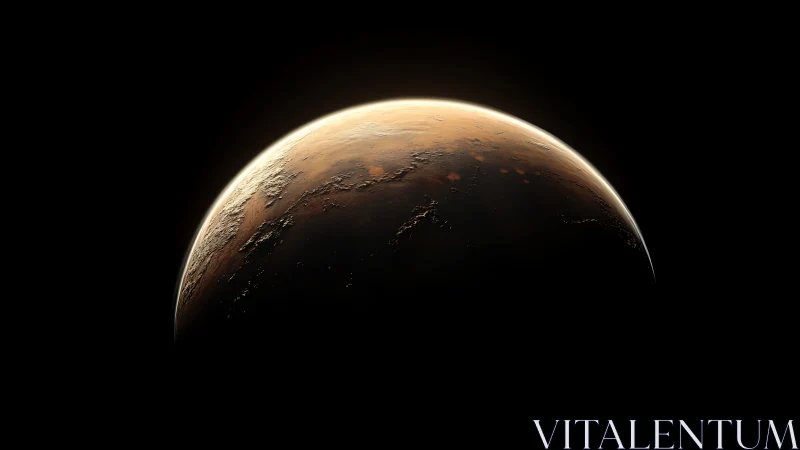 Terminator-lit Martian globe reveals detailed crater topography