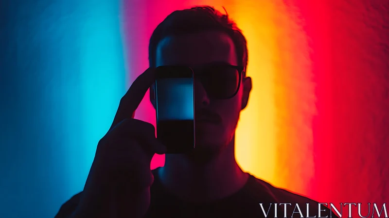 Tech Vibes: Neon Silhouette with Modern Style.