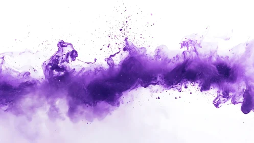 Abstract Purple Ink in Water with Flowing Artistic Swirls.