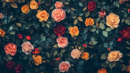 Jeweled Garden Dreaming in Amber, Coral & Crimson.