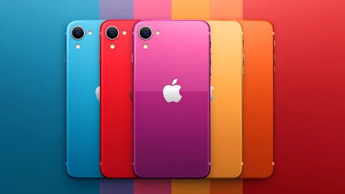 Colorful smartphone lineup glowing with playful energy.