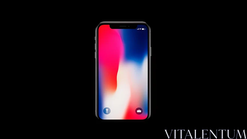 iPhone X Notch Display with Gradient Wallpaper Lock Screen.