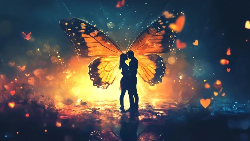 Two Hearts, One Glowing Butterfly Moment.