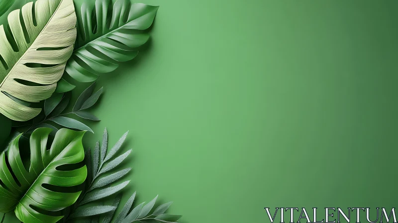 Layered tropical foliage forms a balanced asymmetric border