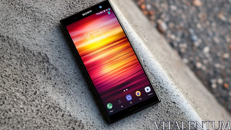 Sony's Neon Sunrise: Digital Escape on Concrete Canvas.