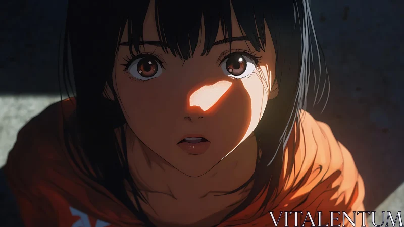 Soft sunlight falls across a surprised girl’s gentle gaze