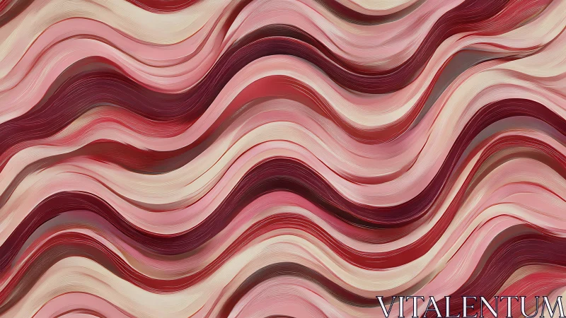 Pink and red wavy abstract pattern with layered strokes.