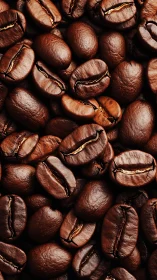Close-up roast coffee beans with rich brown surfaces.