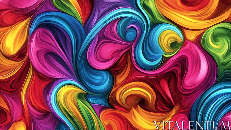 Colorful swirling daydream of paint, motion, and joy.