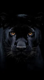 Black Panther Stares with Piercing Golden Eyes.