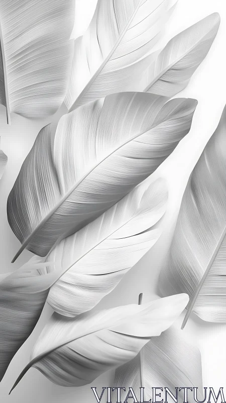 Soft white banana leaves drift in calm, gentle layers
