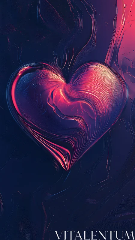 Neon Heart Glowing with Passionate Energy.