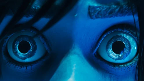 Hyper-illuminated digital irises in extreme cinematic close-up.