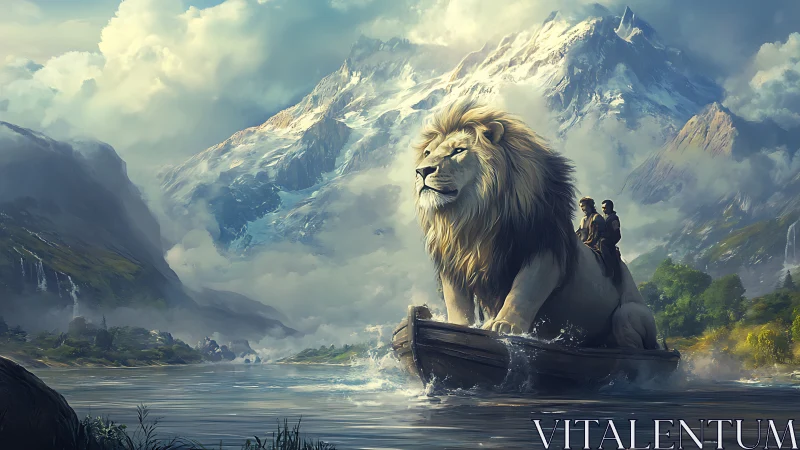 Colossal feline specimen positioned upon wooden vessel.