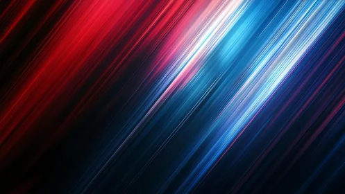 Vibrant Diagonal Streaks of Red and Blue in Abstract Digital Art.