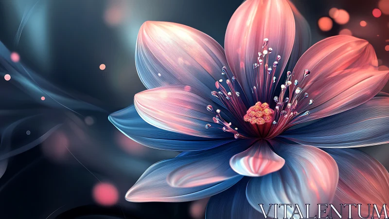 Bioluminescent Flora Specimen with Chromatic Gradient Petals.