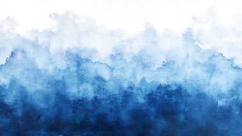 Horizontal blue tonal gradient forms layered misty field