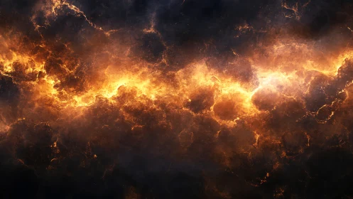 Stellar nebula firestorm rendered in glowing plasma clouds.