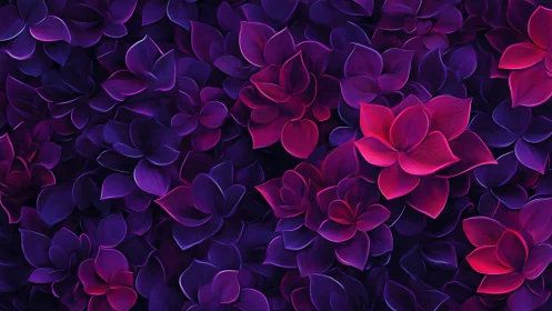 Geometric floral render with purple and magenta luminous petals.