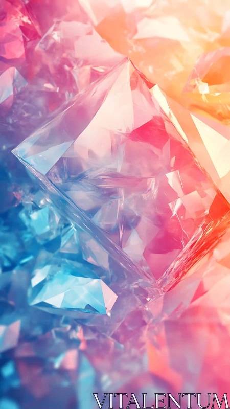 Dreamy crystal colors glowing in soft pink and blue light.