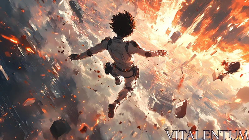 Skyfall sprint into a burning neon horizon of ruin.