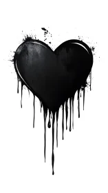 Melancholy Drips: Heart Surrendering to Gravity's Dark Embrace