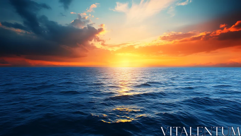 Glowing ocean sunset welcoming you into calm evening light.