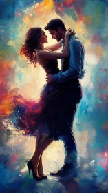 Love's Vibrant Embrace: A Dance in Color.