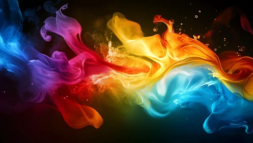 Chromatic currents colliding in a swirling color tempest.