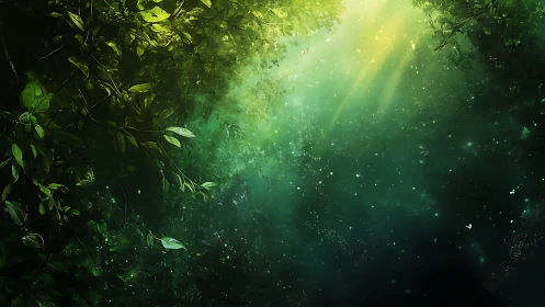 Forest light drifts downward, teaching shadows how to glow