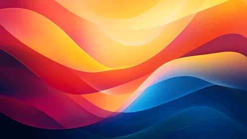 Vibrant flowing color waves create a warm, dynamic backdrop