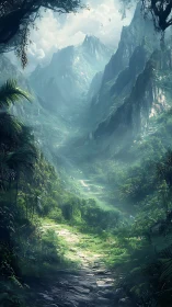 Emerald Canyon Dreams: Where Mist Meets Mountains.