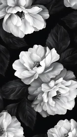 Blooming Peonies in Monochrome Elegance.