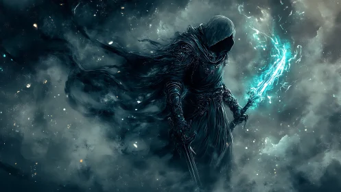 Spectral voidbound warlord wielding ionized arc blade.