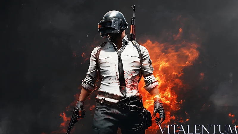 Fierce battle survivor stands strong against burning firestorm