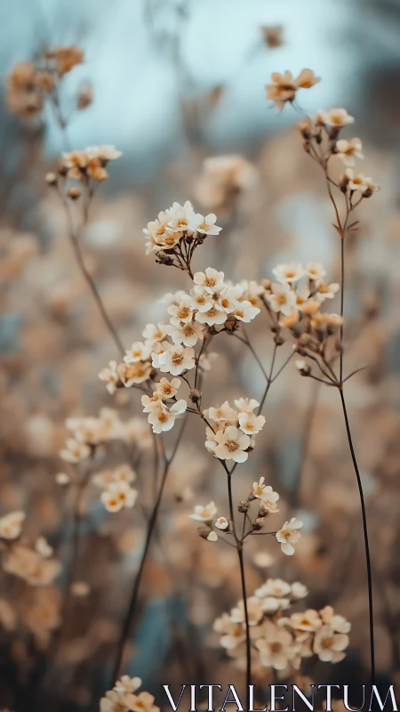 Delicate White Flowers on Thin Stems.