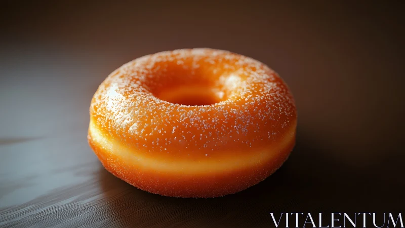 Golden Glazed Donut in Powdered Sugar Elegance.