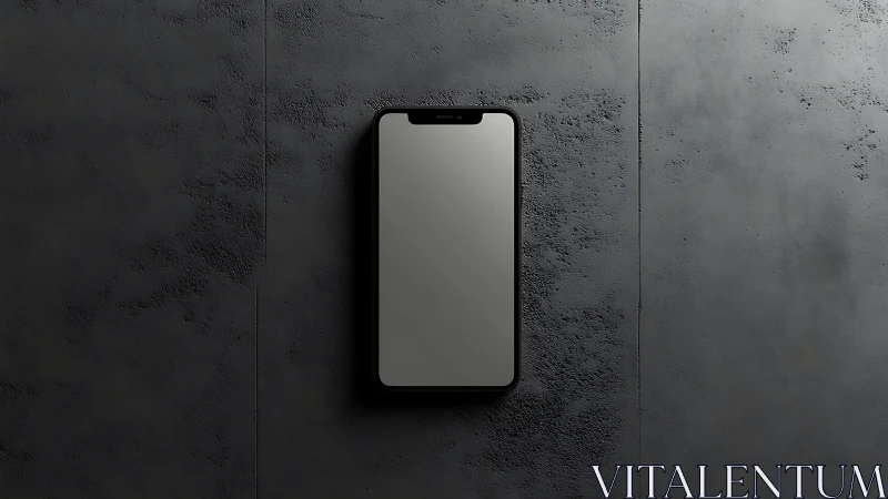 Smartphone on Textured Wall Display Mockup.